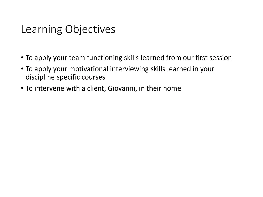 learning objectives