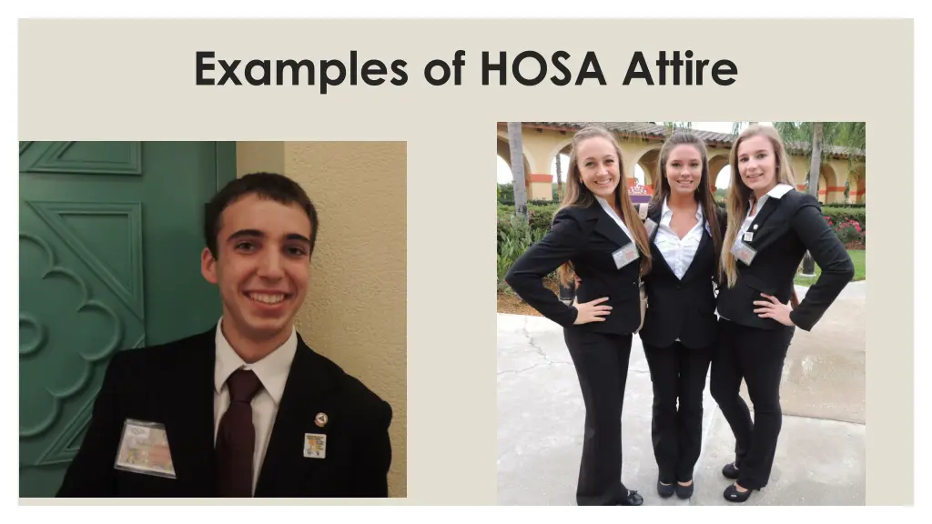 examples of hosa attire