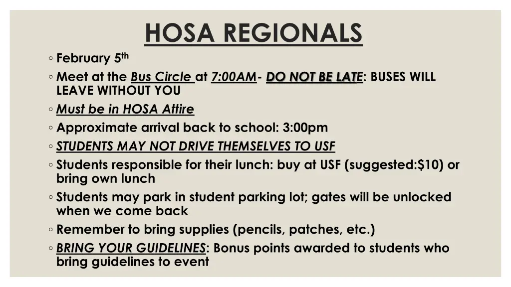 hosa regionals