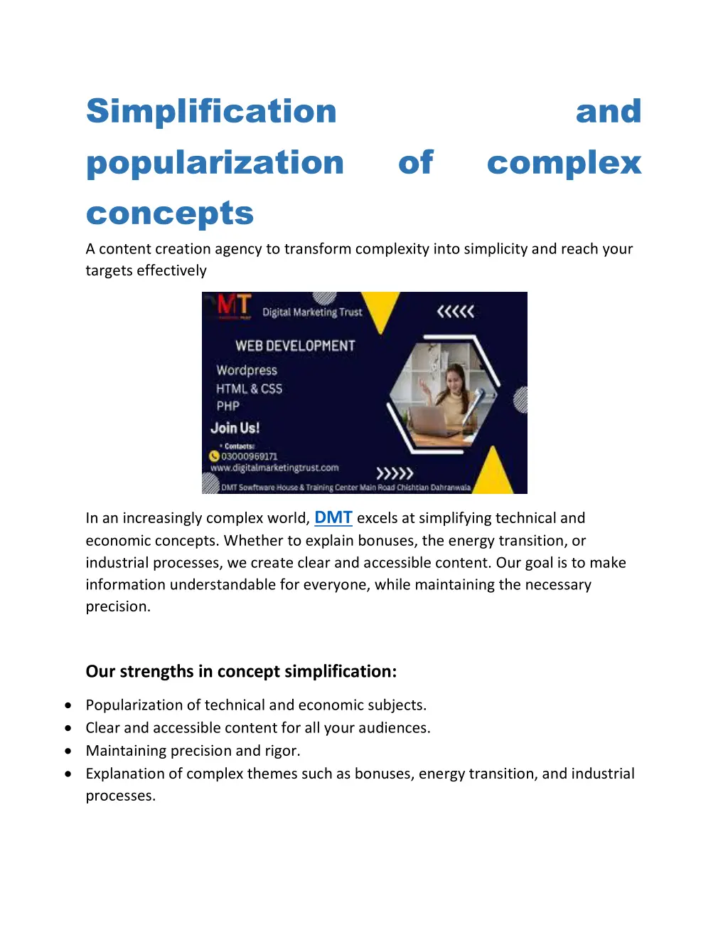 simplification popularization concepts a content