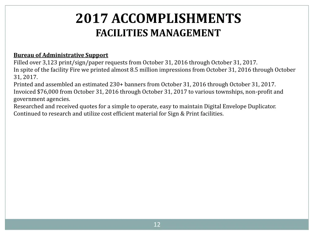 2017 accomplishments facilities management 1