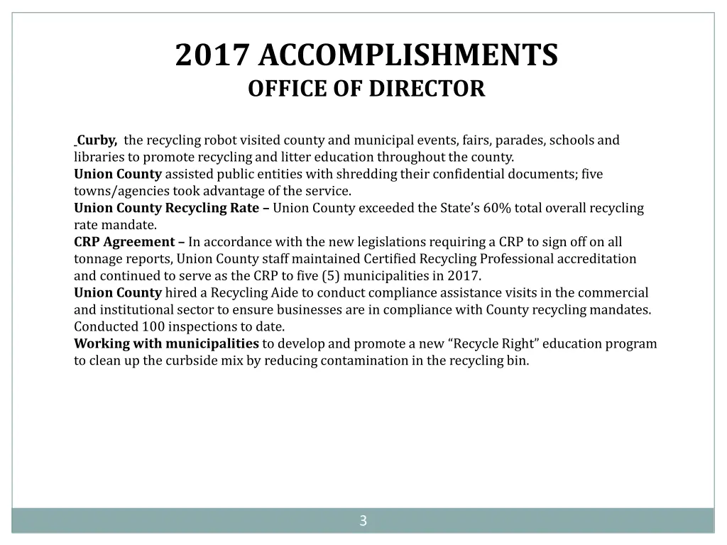 2017 accomplishments office of director 1