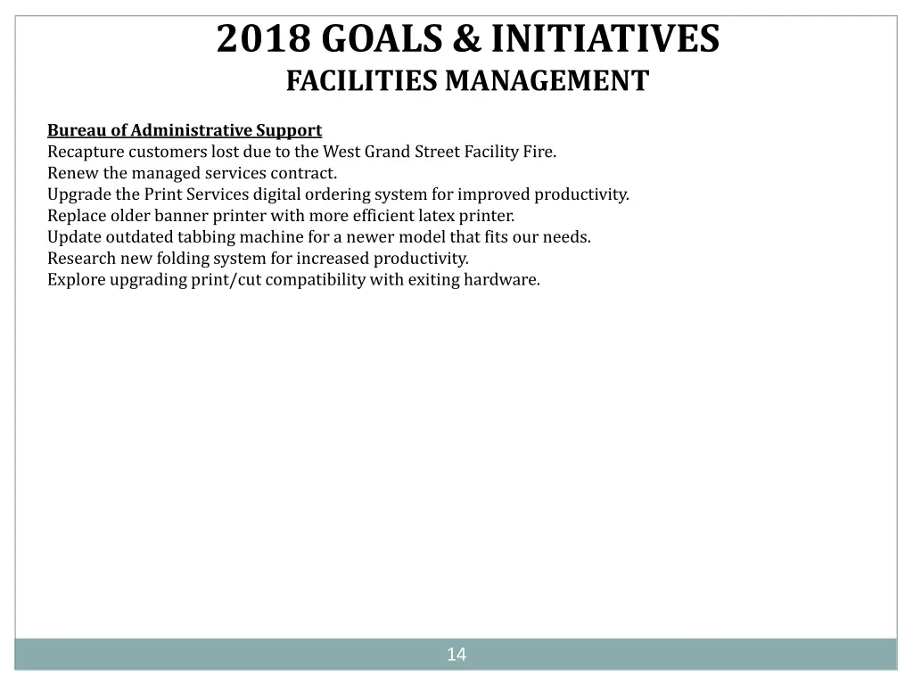 2018 goals initiatives facilities management 1