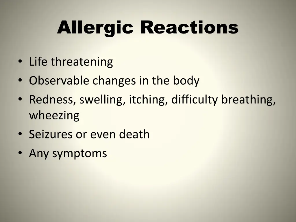 allergic reactions