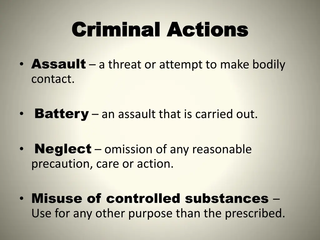 criminal actions criminal actions