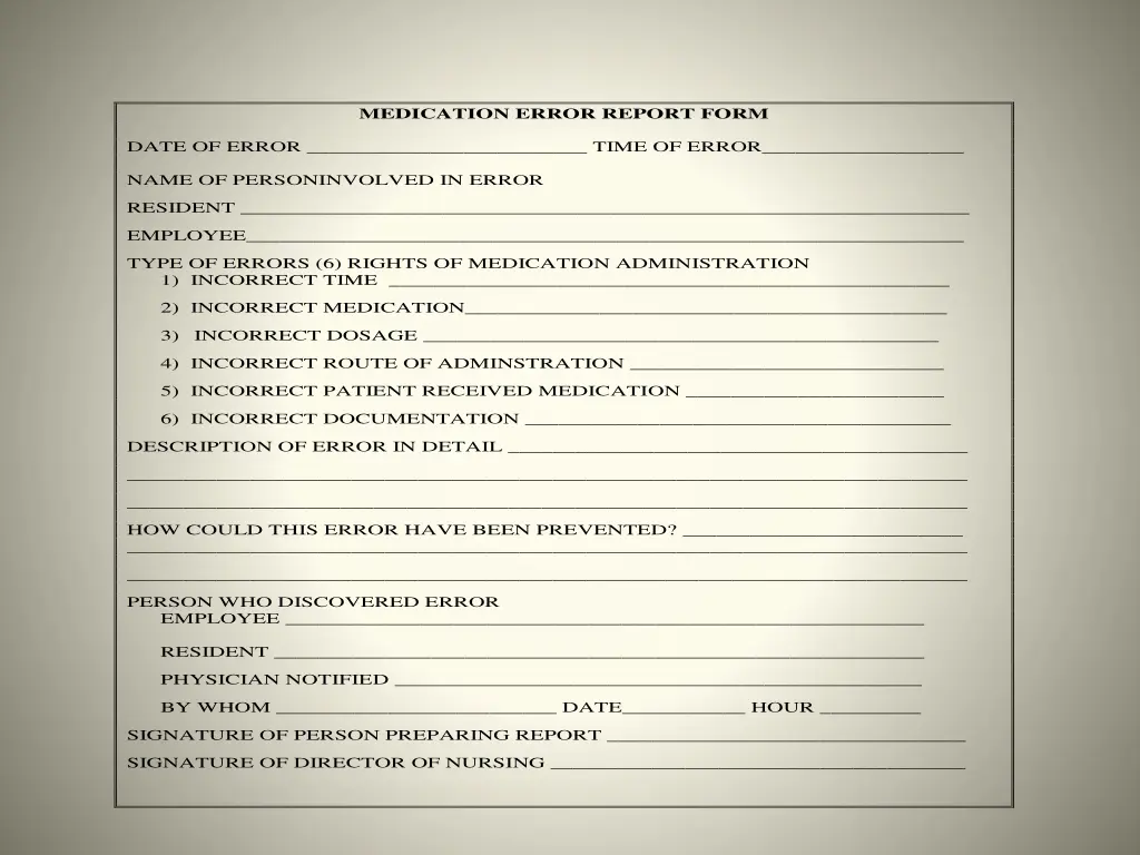 medication error report form