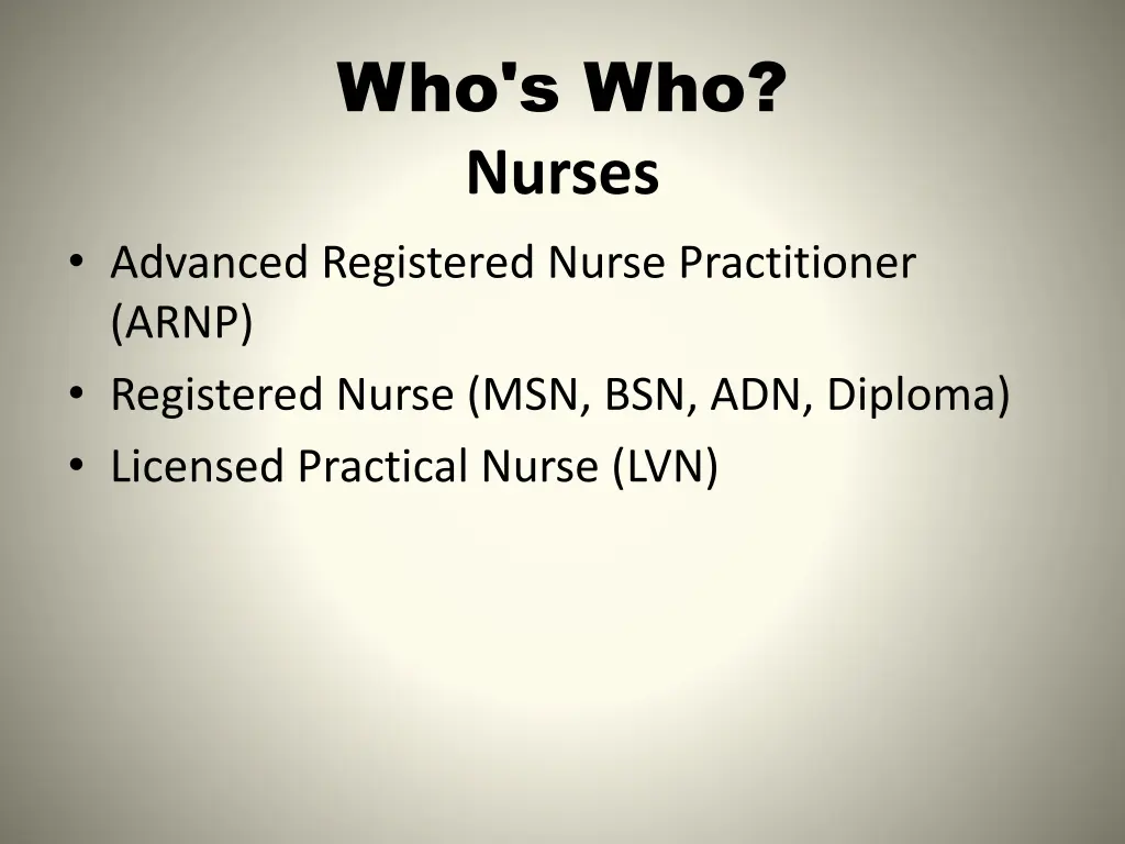 who s who nurses