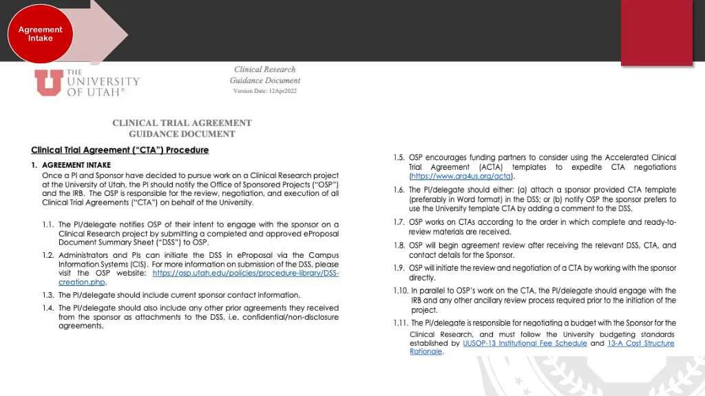 agreement intake