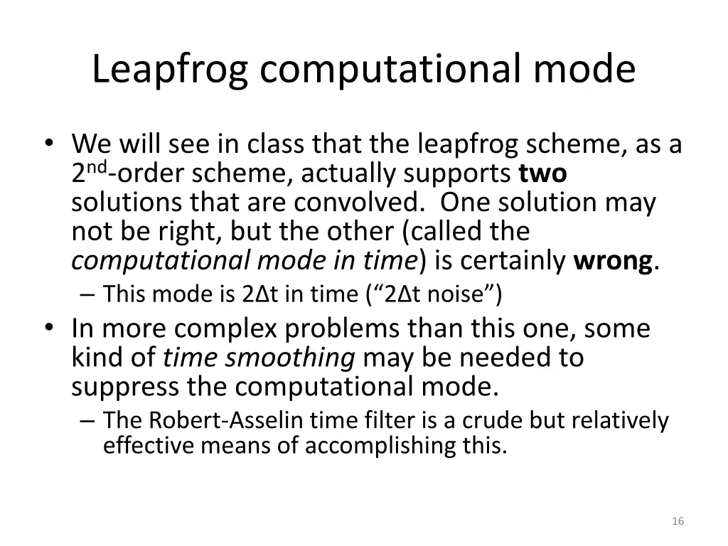 leapfrog computational mode