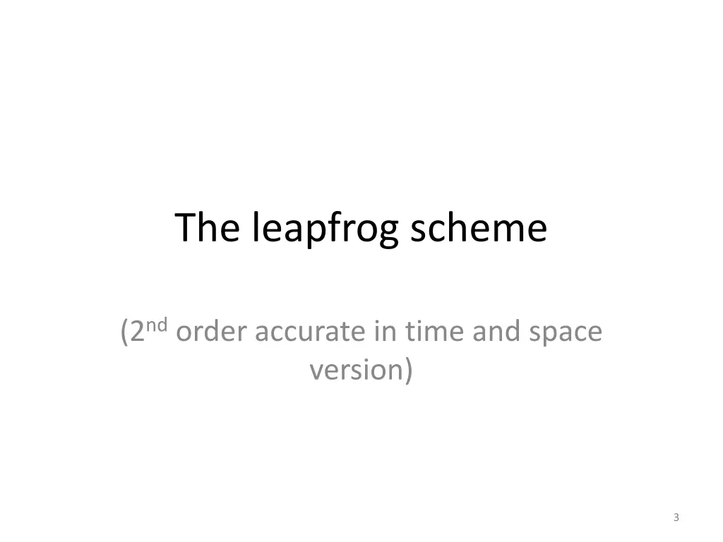 the leapfrog scheme