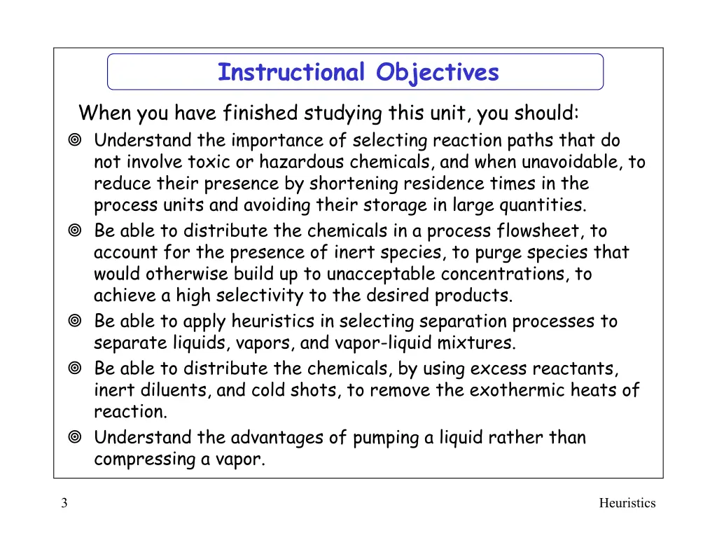 instructional objectives