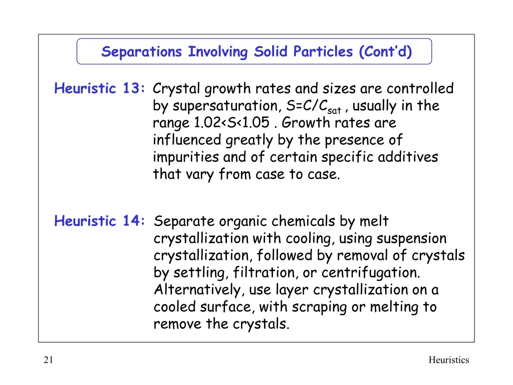 separations involving solid particles cont d