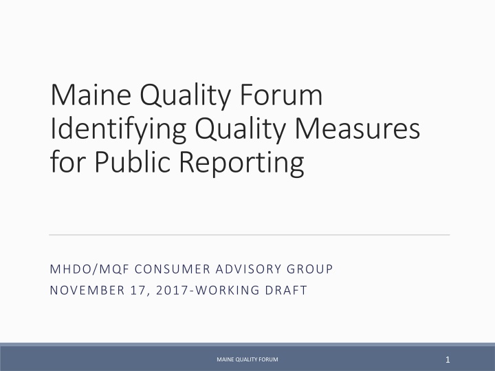 maine quality forum identifying quality measures