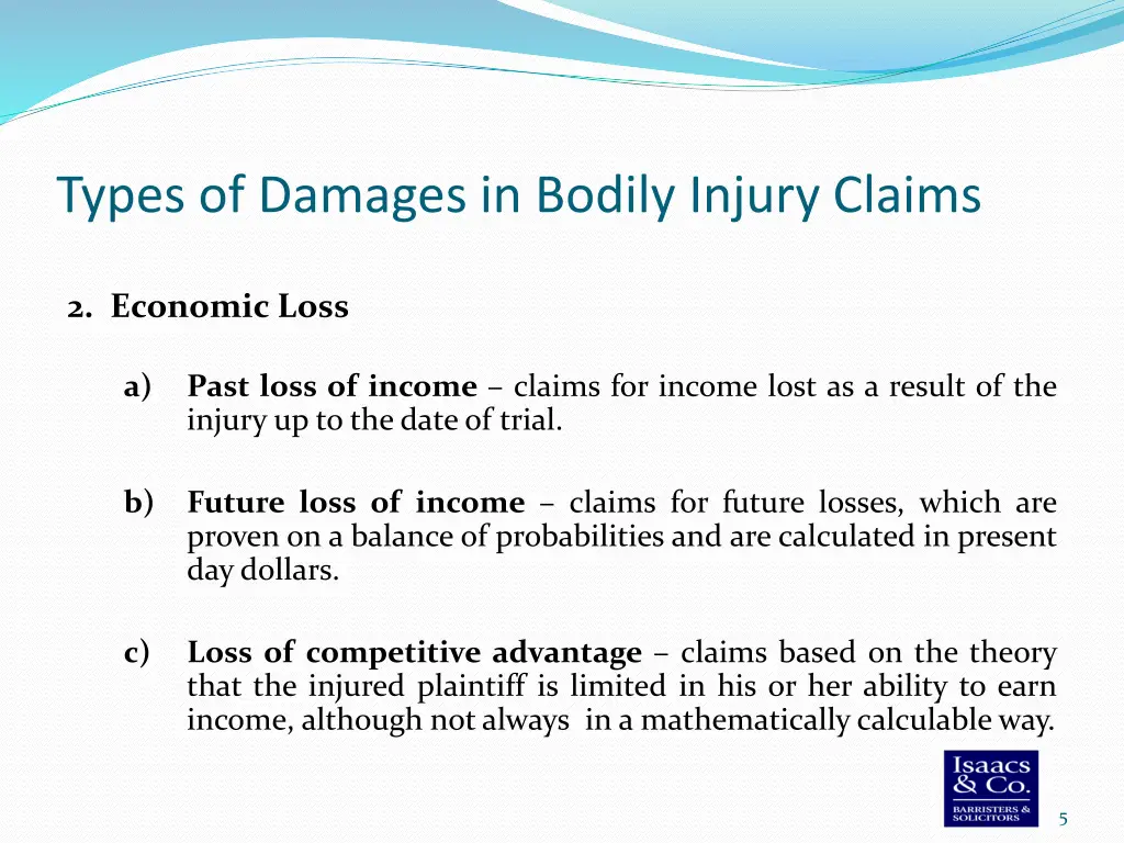 types of damages in bodily injury claims 1