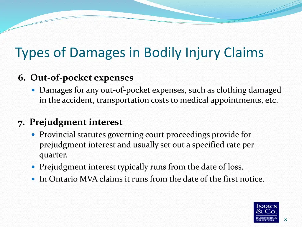 types of damages in bodily injury claims 4