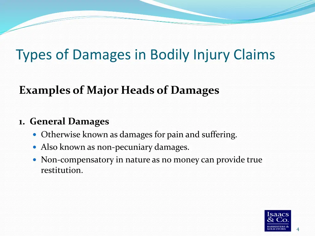 types of damages in bodily injury claims