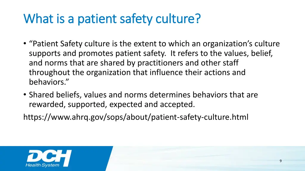 what is a patient safety culture what