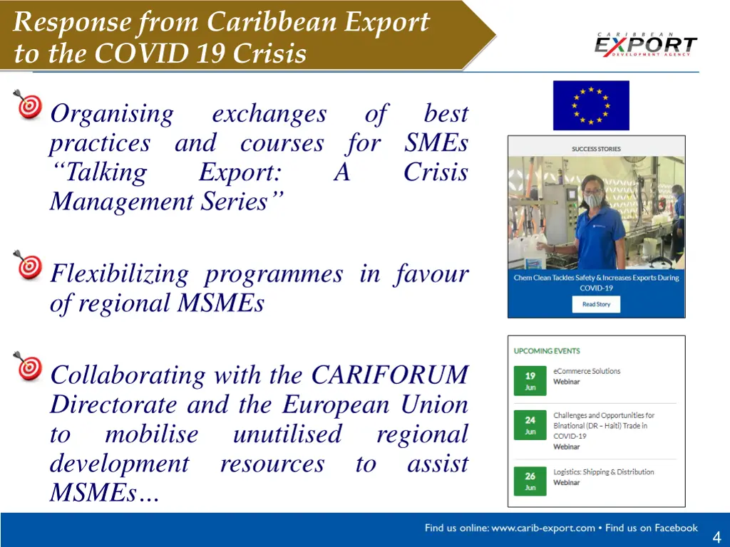 response from caribbean export to the covid