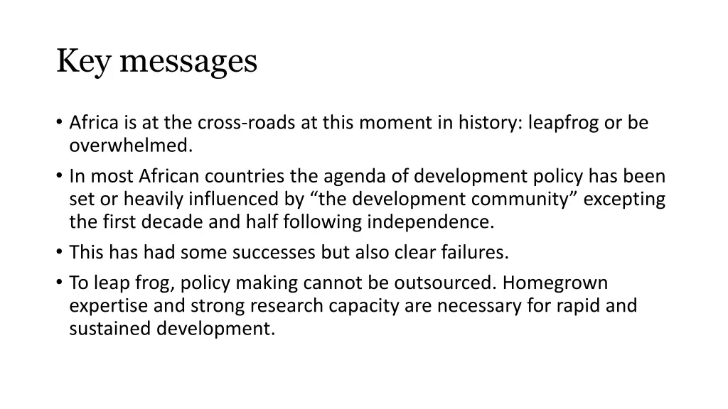 key messages