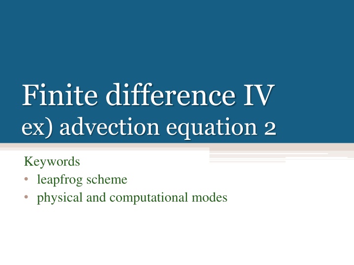 finite difference iv ex advection equation 2