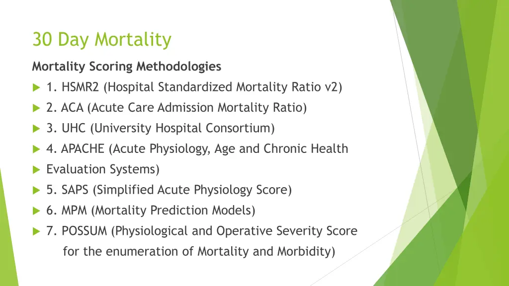 30 day mortality 1