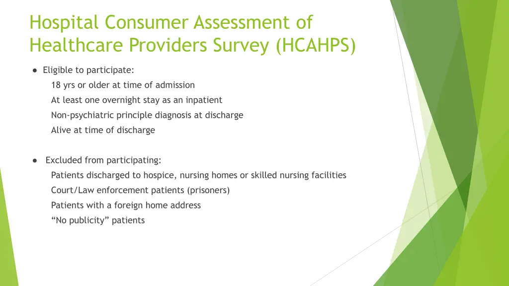 hospital consumer assessment of healthcare