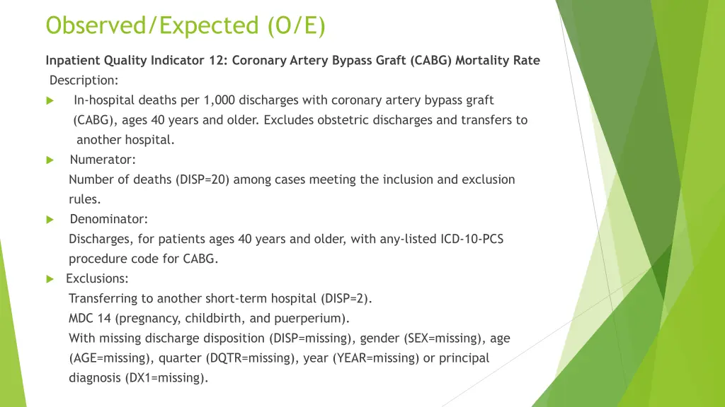 observed expected o e 1