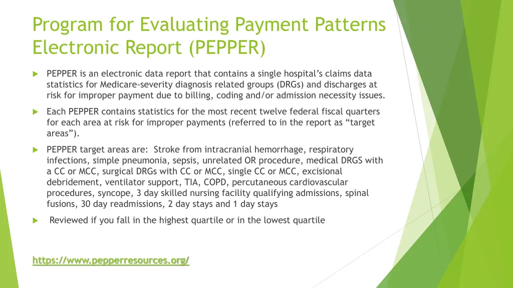 program for evaluating payment patterns