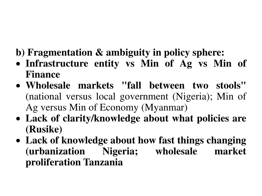 b fragmentation ambiguity in policy sphere