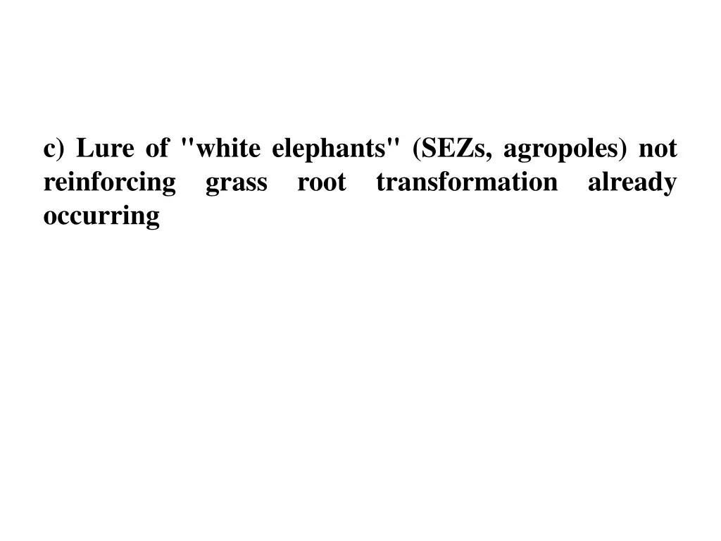 c lure of white elephants sezs agropoles