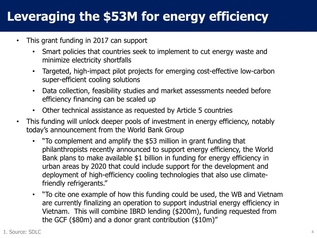 leveraging the 53m for energy efficiency