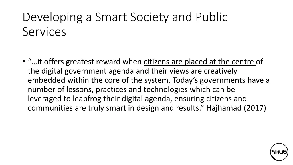 developing a smart society and public services