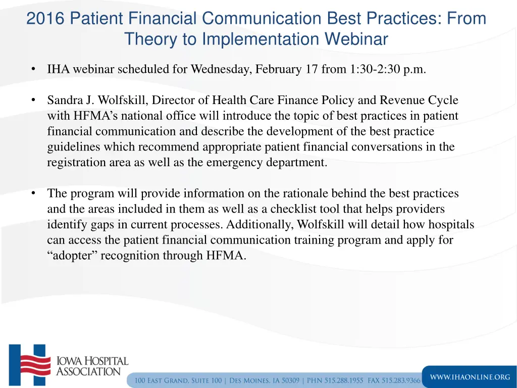 2016 patient financial communication best