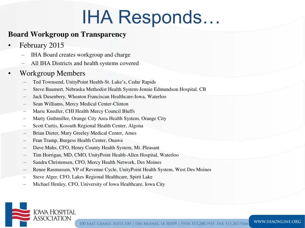 iha responds