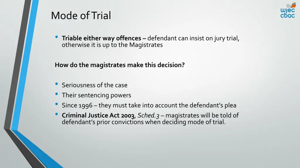 mode of trial