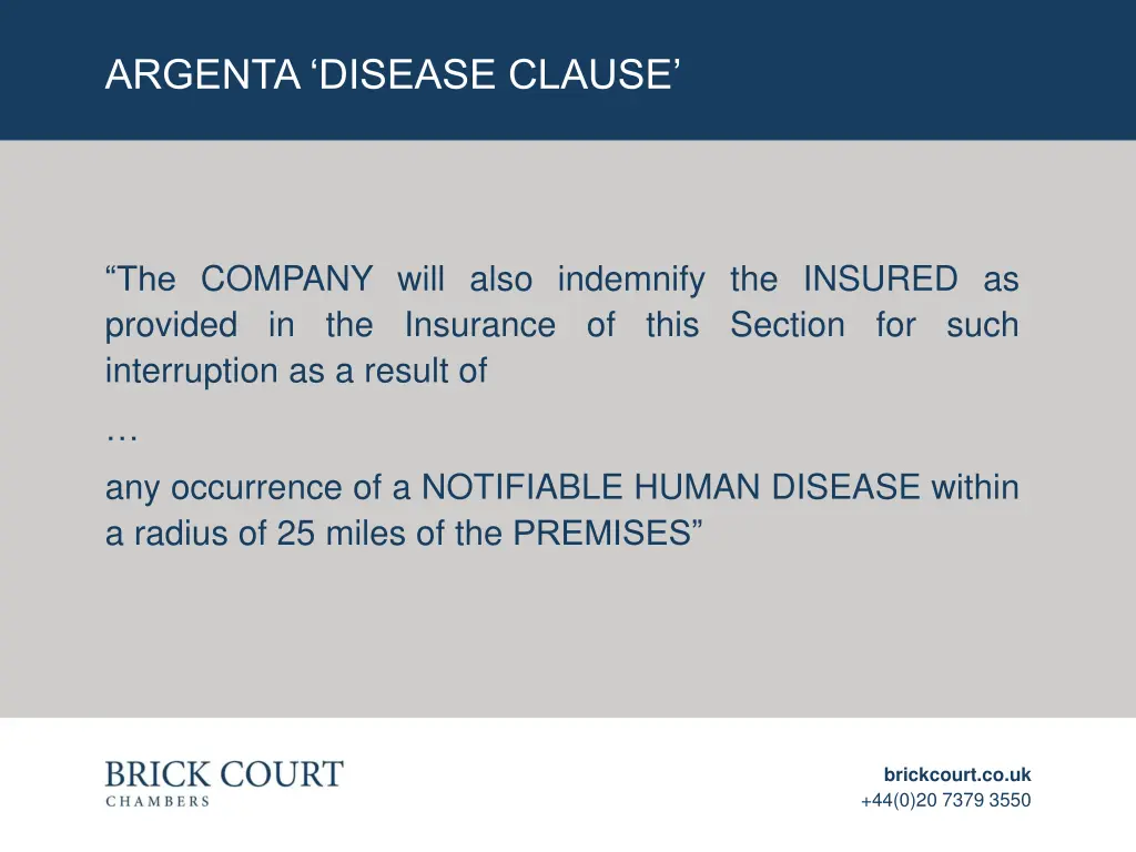 argenta disease clause