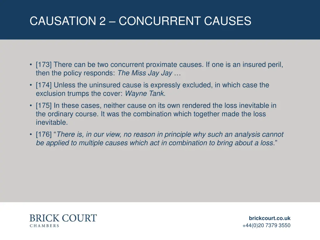 causation 2 concurrent causes