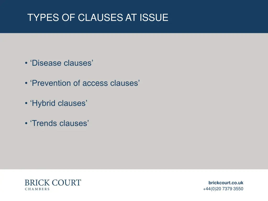 types of clauses at issue