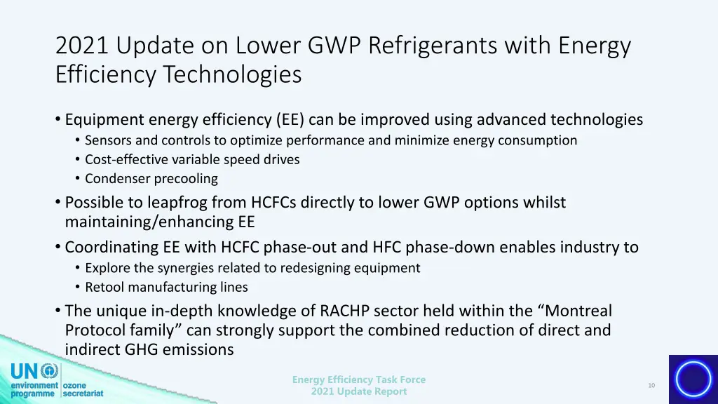 2021 update on lower gwp refrigerants with energy