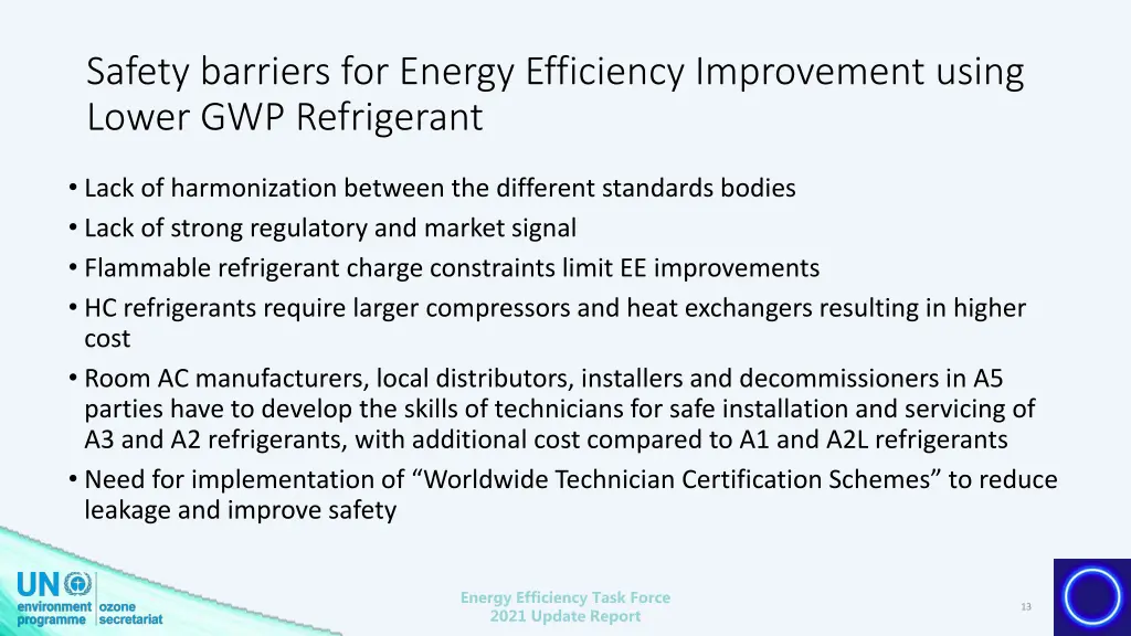 safety barriers for energy efficiency improvement