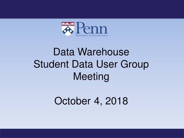 data warehouse student data user group meeting