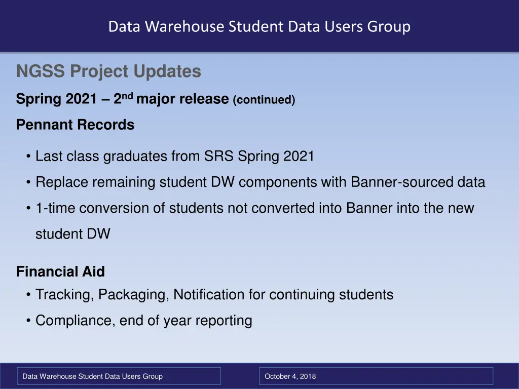 data warehouse student data users group 10