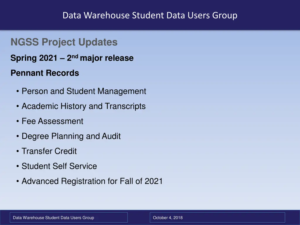 data warehouse student data users group 9