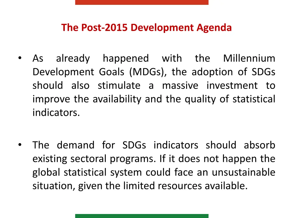 the post 2015 development agenda 1