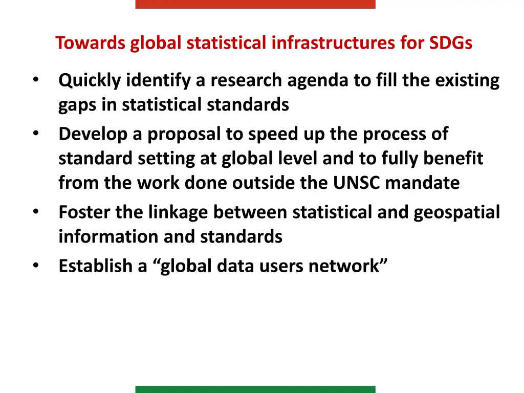 towards global statistical infrastructures 1