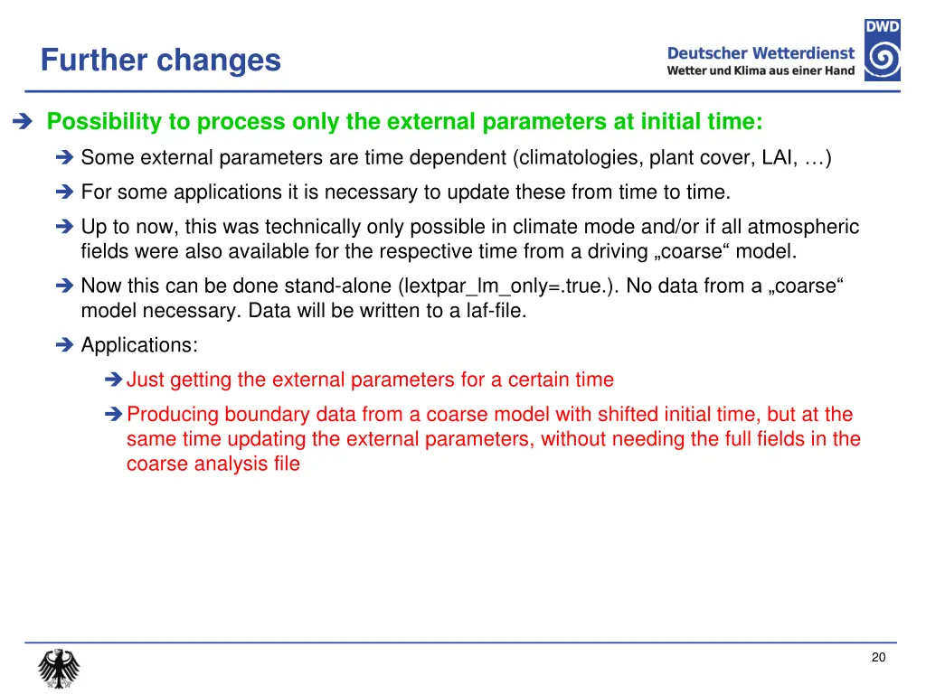 further changes 1