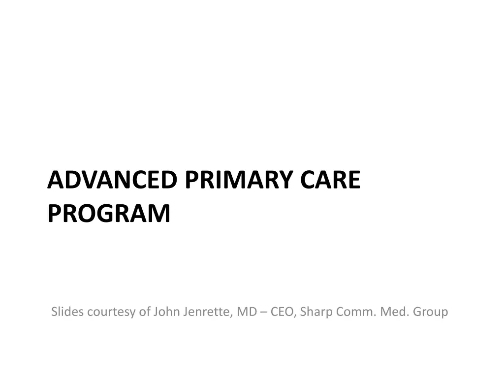 advanced primary care program