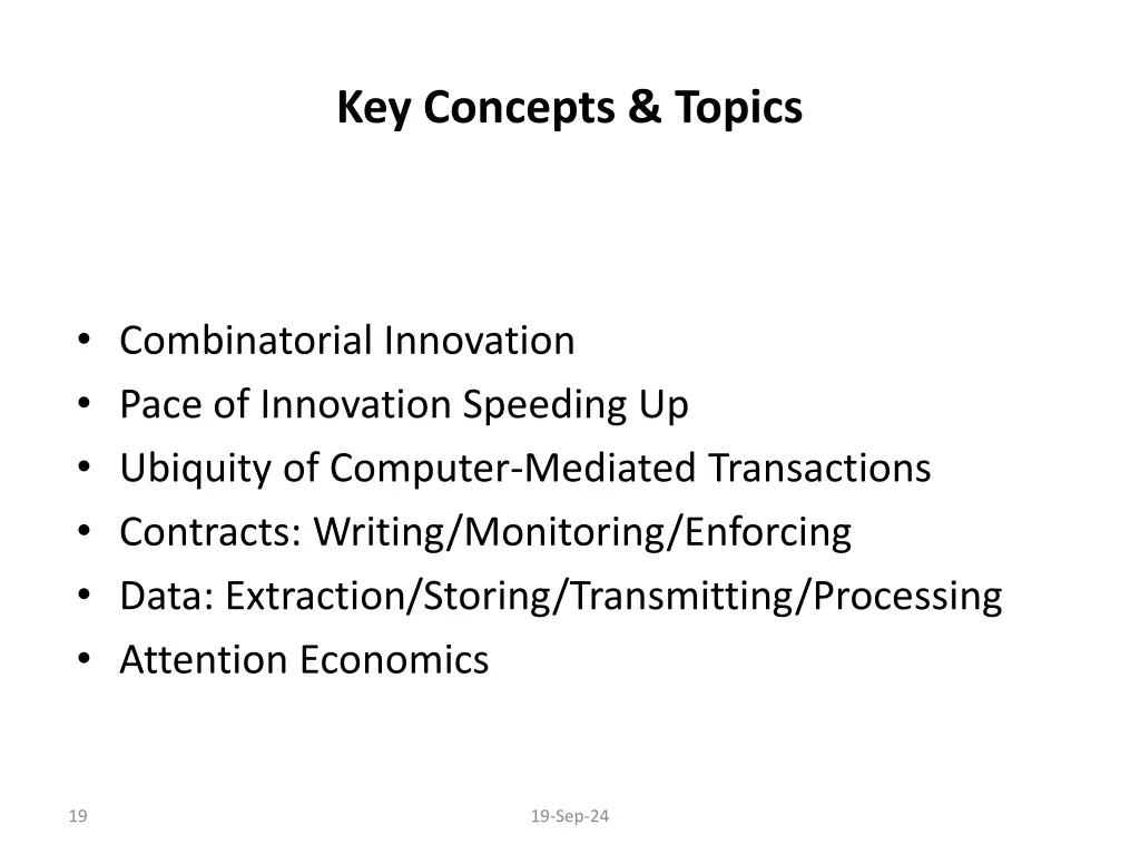 key concepts topics