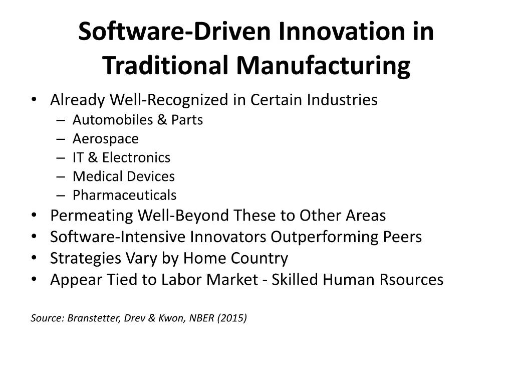 software driven innovation in traditional