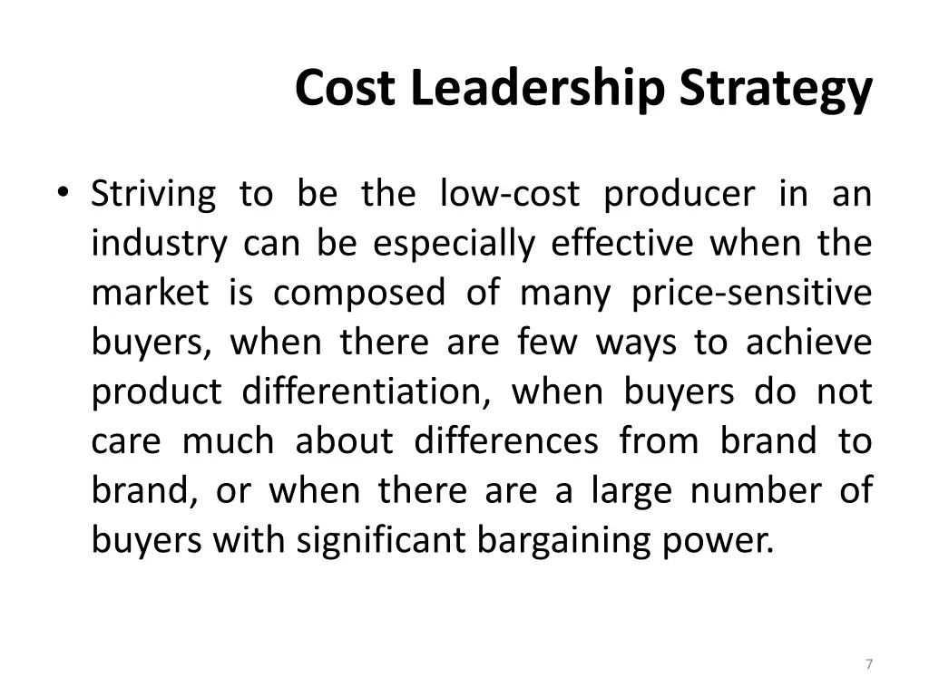 cost leadership strategy 1